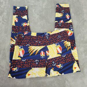 LuLaRoe TC Tall & Curvy Leggings Patriotic Eagle Anchor Blue Red NOV112E